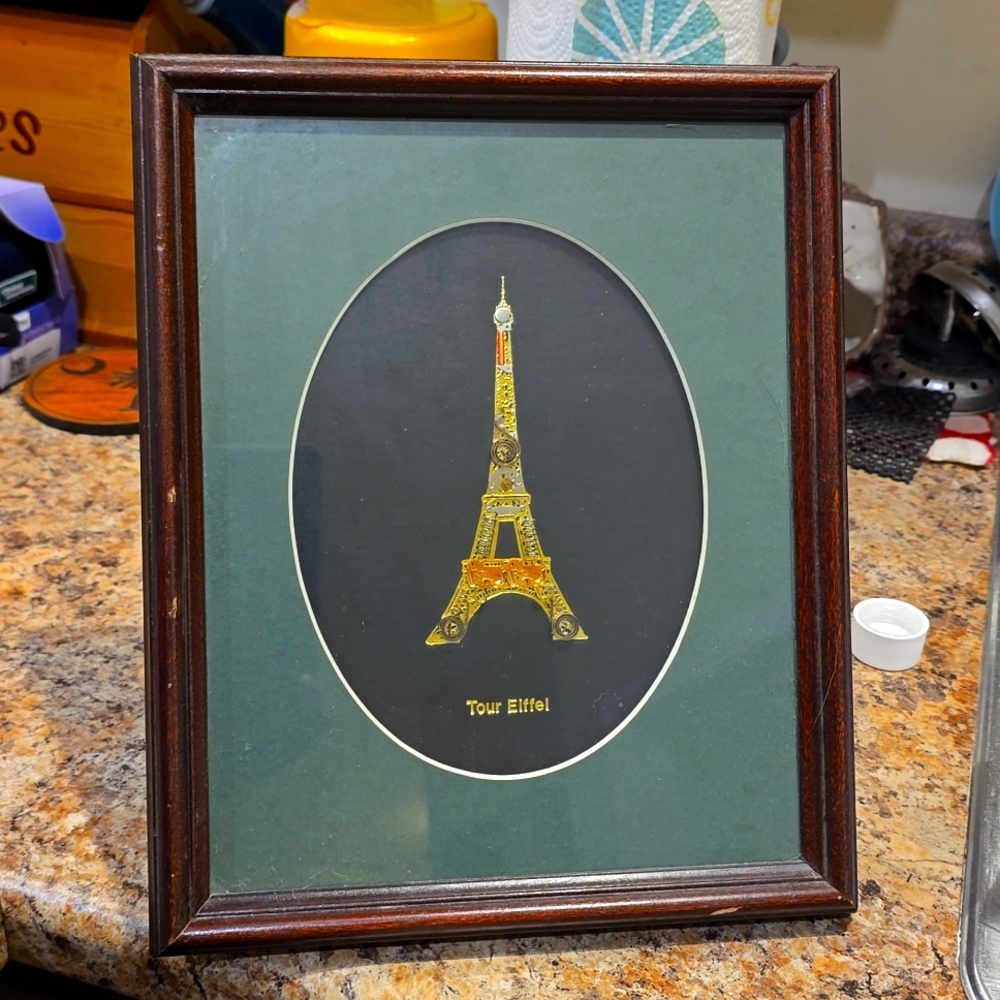 Eiffel Tower Watch Parts Framed Art